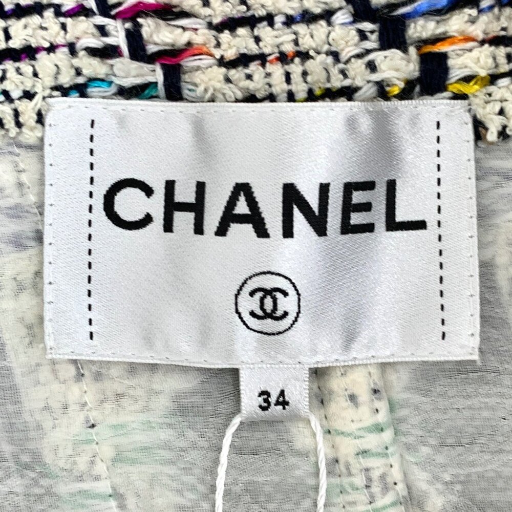Chanel Color-block hook-and-loop cotton knit twee… - image 6